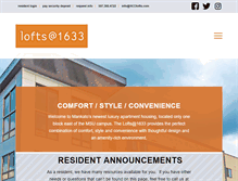 Tablet Screenshot of lofts1633.com